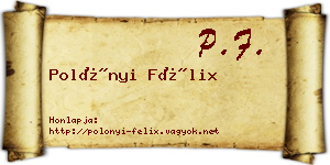 Polónyi Félix névjegykártya